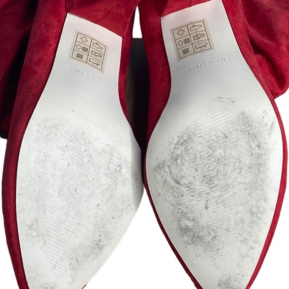 Size 10 red suede slouch booties Call It Spring - Picture 5 of 6